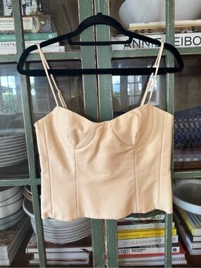 KHAITE 'maisy' cotton twill bustier top, size US 10
